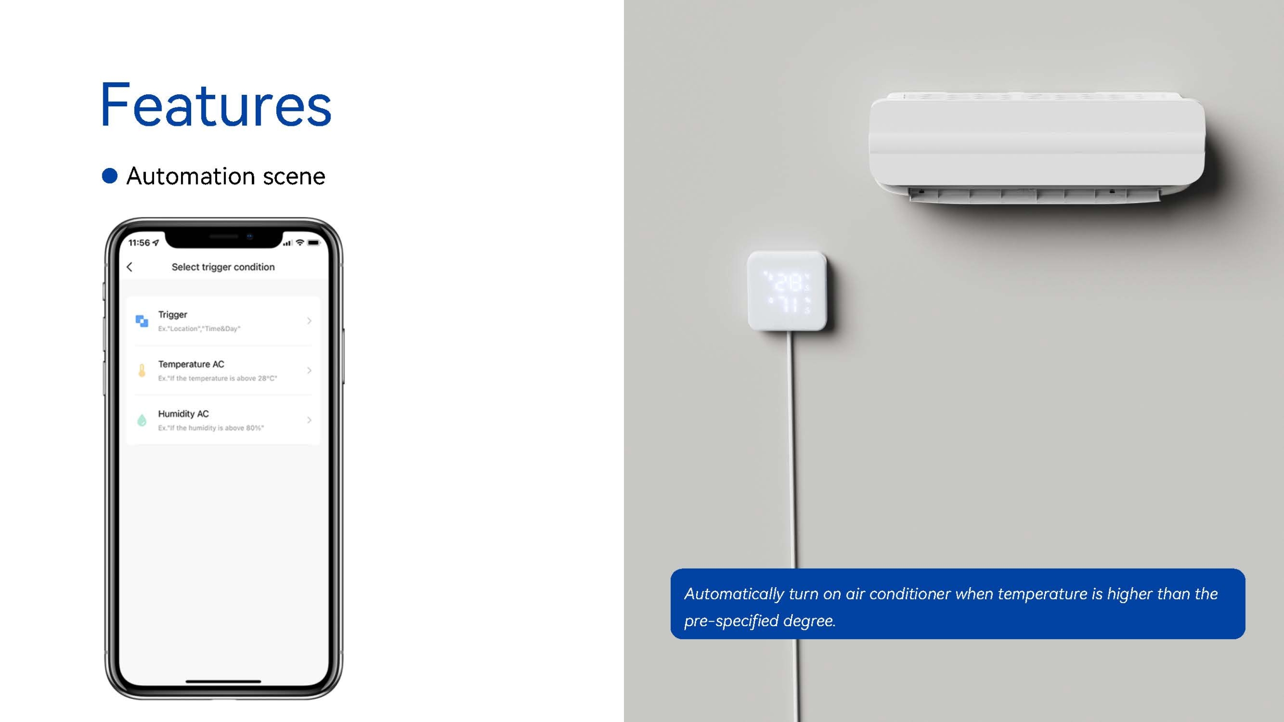 R7246 AC Control with built-in Temperature & Humidity - Temperature Control - 4